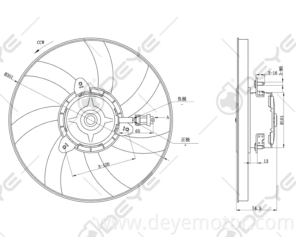 6K0959455D car radiator cooling fan for VW POLO PANEL CADDY SEAT CORDOBA IBIZA INCA